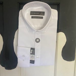brand new white button up-M